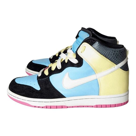 NIKE Dunk High 'High Powder Blue Lemon' Sneakers Size 10 - Picture 2 of 9